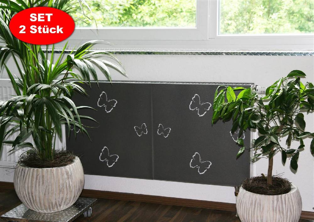 Szagato Heizkörperverkleidung 60x 60cm Butterfly anthrazit moonstone SET= 2 Stück SZAGATO Heizungsverkleidung Verkleidung Heizkörper Abdeckung für Heizkörper Neueste Mode