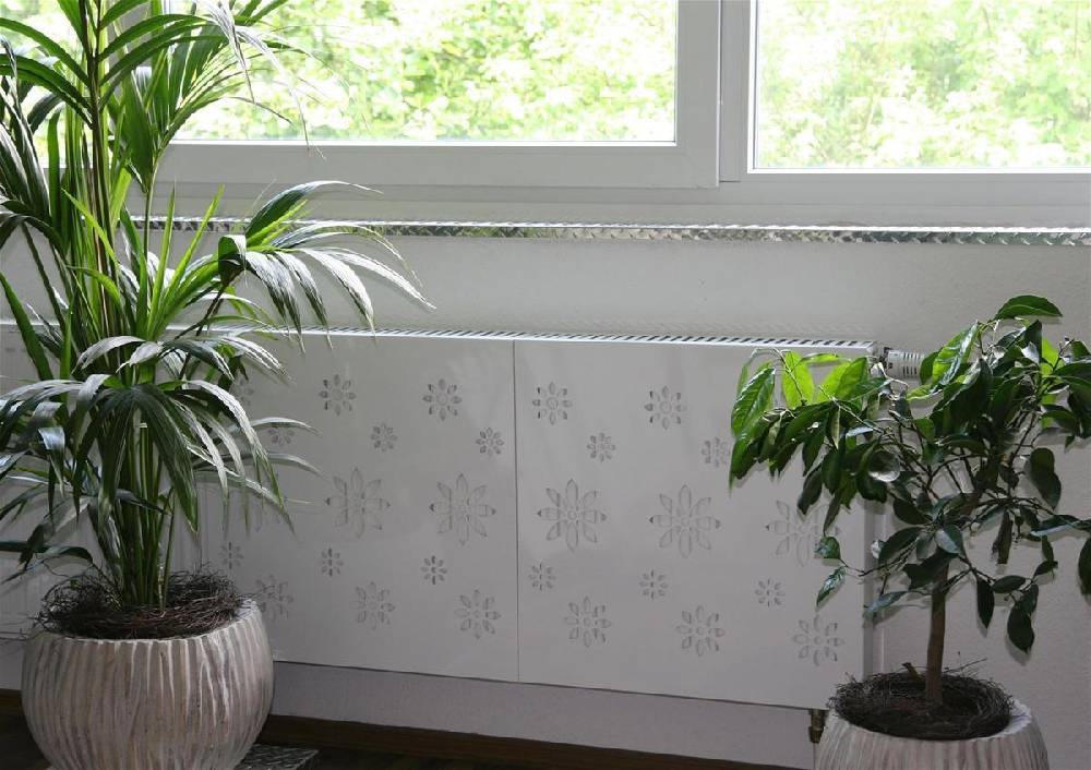 Szagato Heizkörperverkleidung 60x 60cm Design Flower weiß (1 Stück) SZAGATO Heizungsverkleidung Verkleidung Heizkörper Abdeckung Heizkörper Heizungsabdeckung Online Outlet