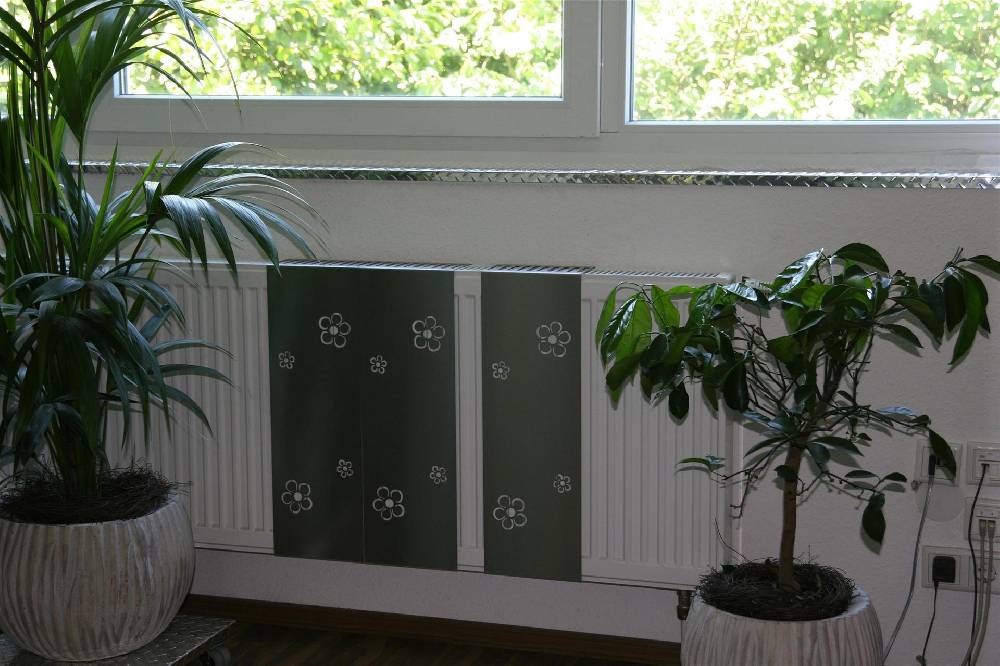 Szagato Heizkörperverkleidung Edelstahl 60 x 20cm Design Flower Frame (1 Stück) SZAGATO Heizungsverkleidung Verkleidung Heizkörper Abdeckung für Heizkörper