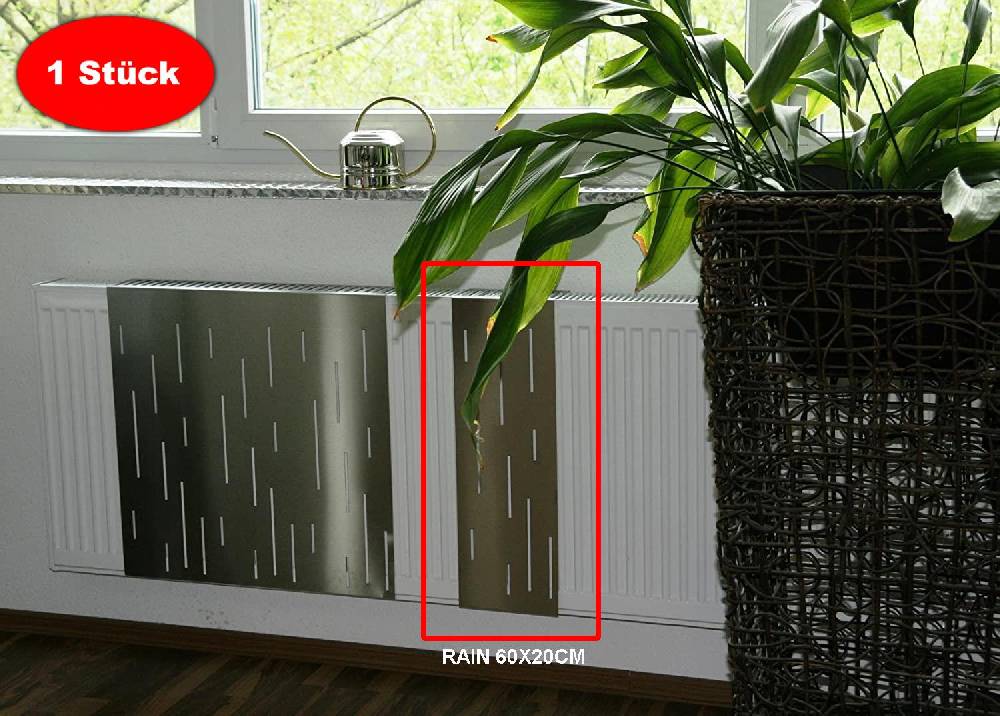 Szagato Heizkörperverkleidung Edelstahl matt 60 x 60cm Design Rain (1 Stück) SZAGATO Heizungsverkleidung Verkleidung Heizkörper Abdeckung für Heizkörper Letzte 3 Tage