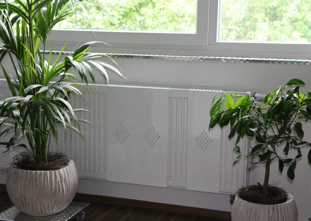 Szagato Heizkörperverkleidung 60 x 20cm Design Raute weiß (1 Stück) SZAGATO Heizungsverkleidung Verkleidung Heizkörper Abdeckung Heizkörper Heizungsabdeckung