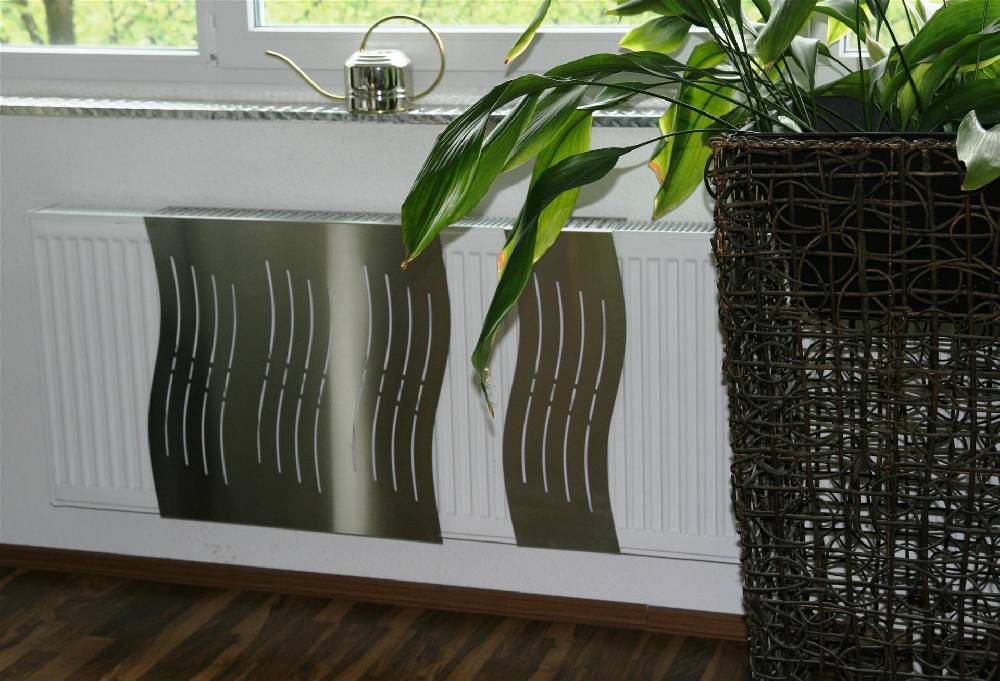 Szagato Heizkörperverkleidung 60 x 20cm Design Wave Edelstahl (1 Stück) SZAGATO Heizungsverkleidung Verkleidung Heizkörper Abdeckung für Heizkörper