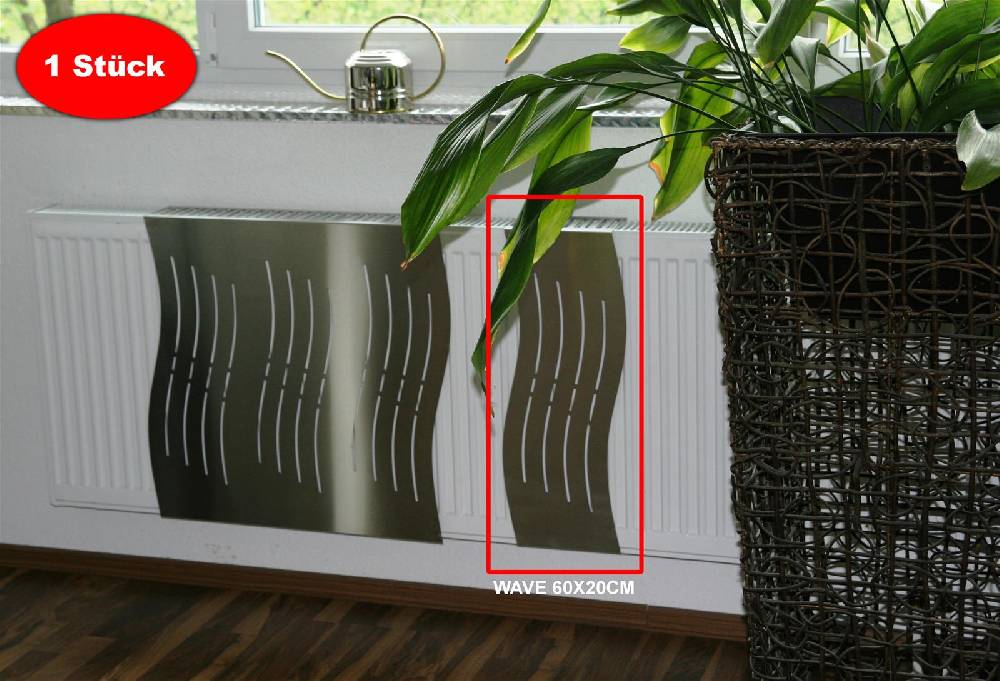 Szagato Heizkörperverkleidung 60 x 20cm Design Wave Edelstahl (1 Stück) SZAGATO Heizungsverkleidung Verkleidung Heizkörper Abdeckung für Heizkörper Bis zu 50% Rabatt