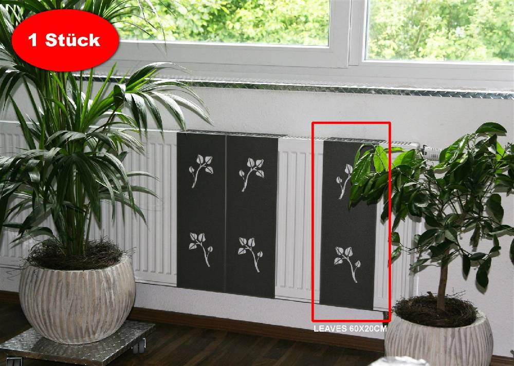 Szagato Heizkörperverkleidung 60 x 20cm Leaves anhrazit (1 Stück) SZAGATO Heizungsverkleidung Verkleidung Heizkörper Abdeckung Heizkörper Heizungsabdeckung Nur für heute