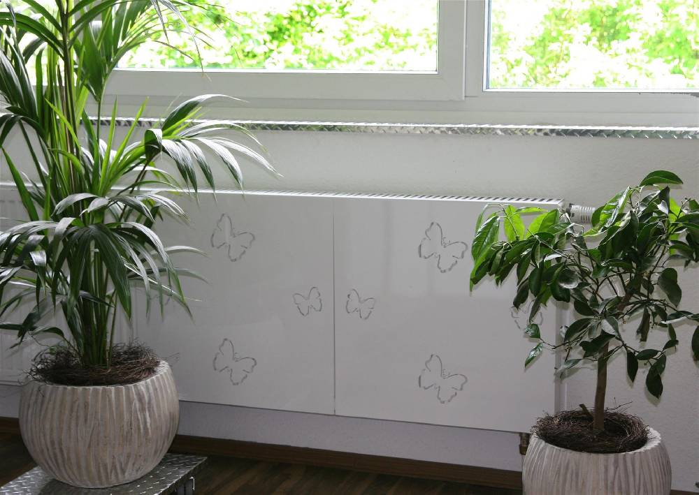Szagato Heizkörperverkleidung 60 x 60cm Butterfly weiß (1 Stück) SZAGATO Heizungsverkleidung Verkleidung Heizkörper Abdeckung Heizkörper Heizungsabdeckung Bis zu 55% Rabatt