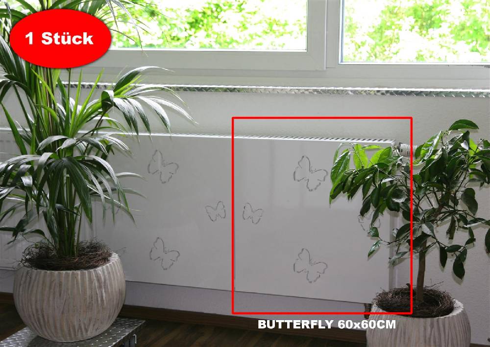 Szagato Heizkörperverkleidung 60 x 60cm Butterfly weiß (1 Stück) SZAGATO Heizungsverkleidung Verkleidung Heizkörper Abdeckung Heizkörper Heizungsabdeckung Bis zu 55% Rabatt