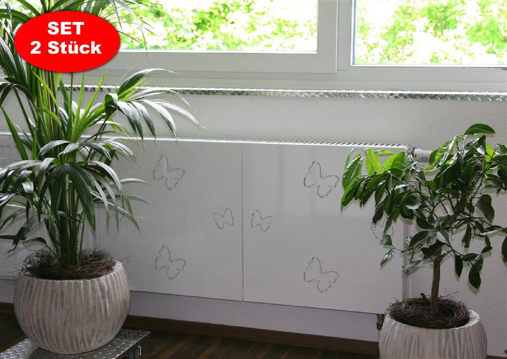 Szagato Heizkörperverkleidung 60 x 60cm Design Butterfly weiß (SET= 2 Stück) SZAGATO Heizungsverkleidung Verkleidung Heizkörper Abdeckung für Heizkörper Discount Store für neue Produkte