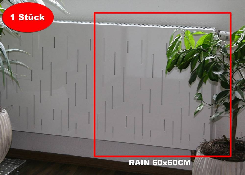 Szagato Heizkörperverkleidung 60 x 60cm Design Rain weiß (1 Stück) SZAGATO Heizungsverkleidung Verkleidung Heizkörper Abdeckung Heizkörper Heizungsabdeckung Clearance-Verkauf