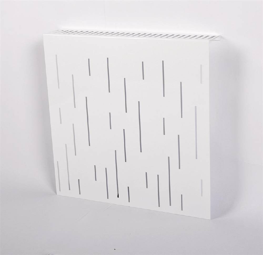 Szagato Heizkörperverkleidung 60 x 60cm Design Rain weiß (SET=2 Stück) SZAGATO Heizungsverkleidung Verkleidung Heizkörper Abdeckung für Heizkörper Kostenloser Versand international
