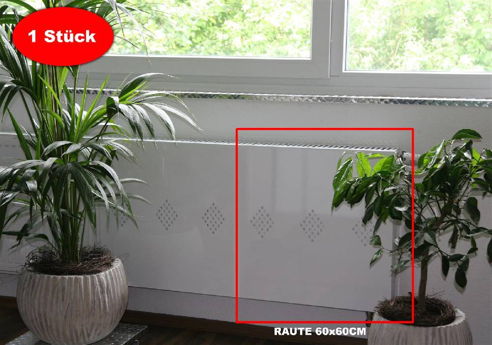 Szagato Heizkörperverkleidung 60 x 60cm Design Raute weiß (1 Stück) SZAGATO Heizungsverkleidung Verkleidung Heizkörper Abdeckung Heizkörper Heizungsabdeckung Begrenzt auf 3 Tage