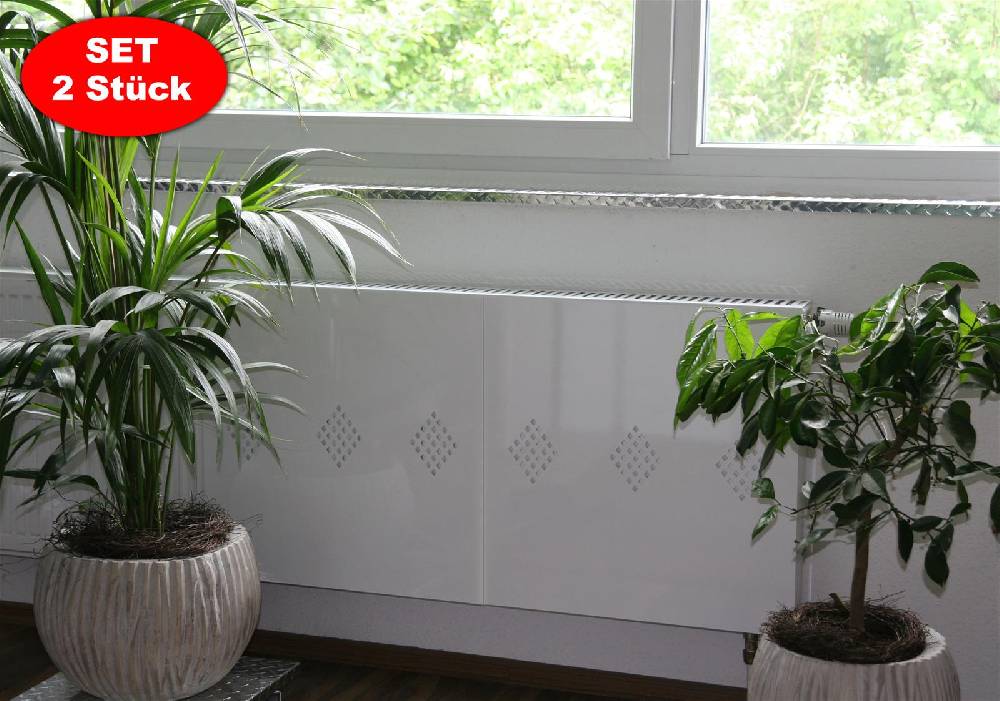 Szagato Heizkörperverkleidung 60 x 60cm Design Raute weiß (SET= 2 Stück) SZAGATO Heizungsverkleidung Verkleidung Heizkörper Abdeckung für Heizkörper Speichern exportieren
