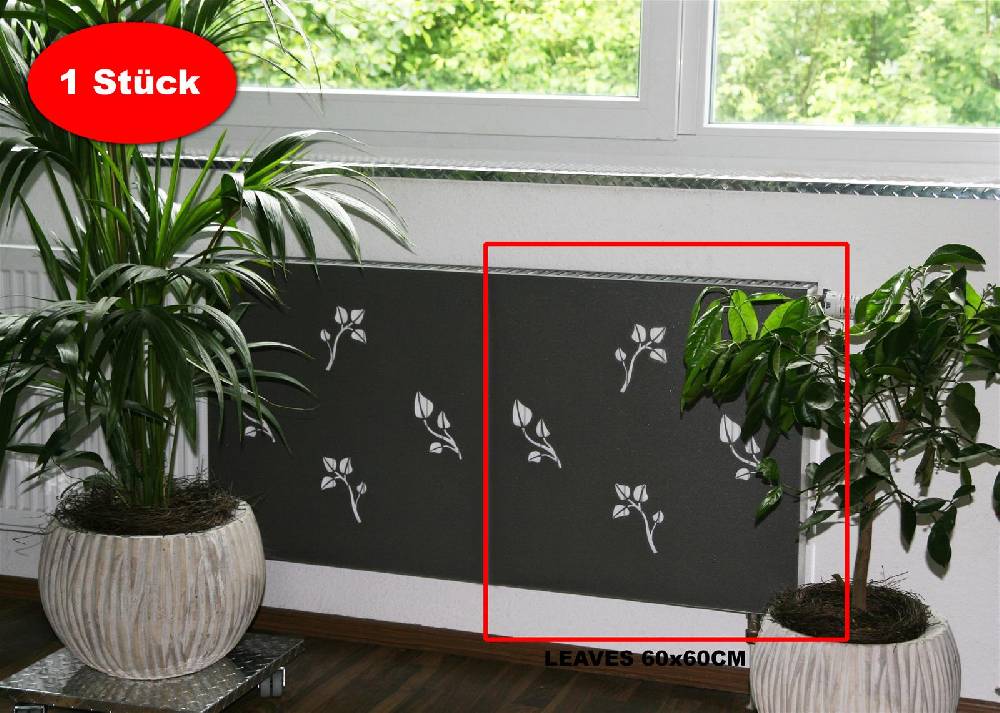 Szagato Heizkörperverkleidung 60 x 60cm Leaves anthrazit (1 Stück) SZAGATO Heizungsverkleidung Verkleidung Heizkörper Abdeckung Heizkörper Heizungsabdeckung Im Verkauf