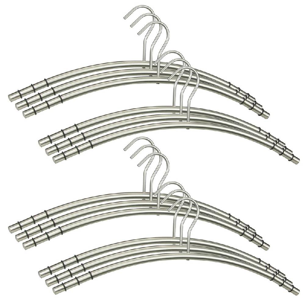 Szagato Kleiderbügel Edelstahl VE=12 Stück SZAGATO Edelstahl Kleiderbügel modern Hosenbügel Design Kleiderbügel Metall Hänger Garderobenbügel hochwertig Schlussverkauf