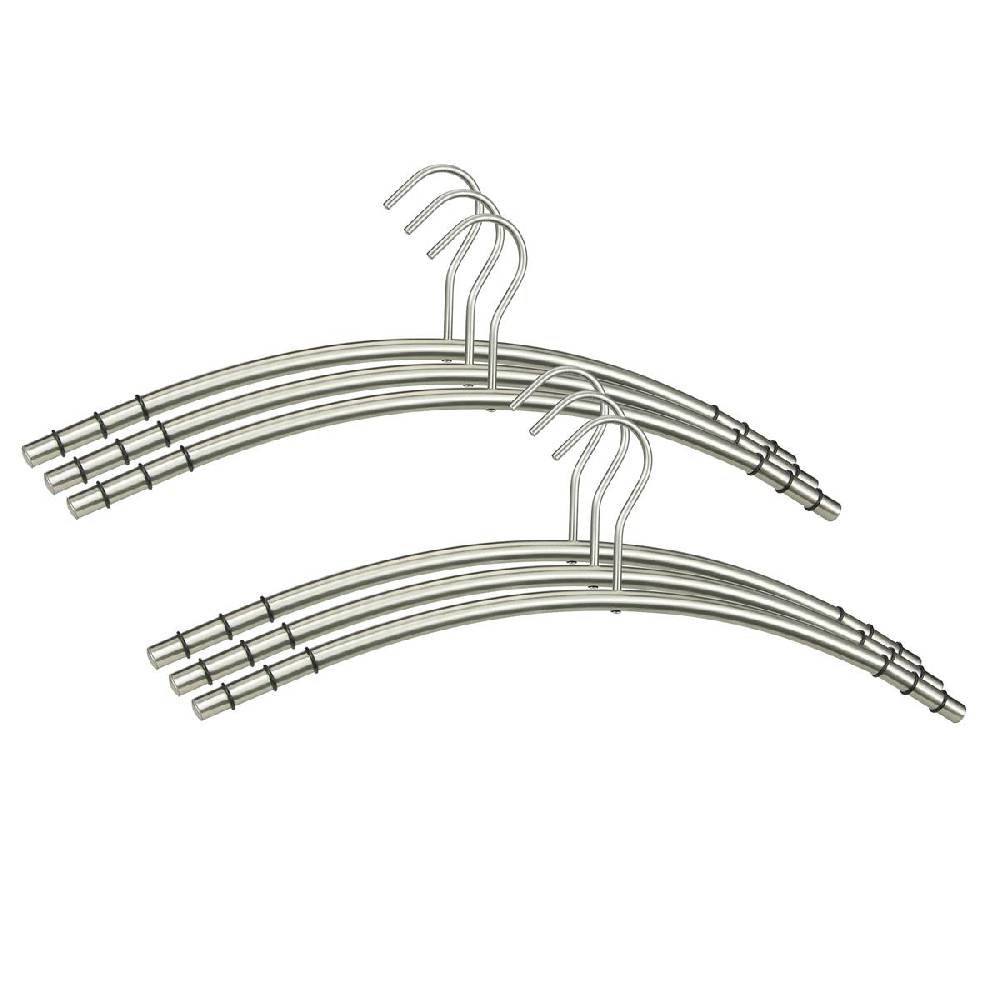 Szagato Kleiderbügel Edelstahl VE=6 Stück SZAGATO Edelstahl Kleiderbügel modern Hosenbügel Design Kleiderbügel Metall Hänger Garderobenbügel hochwertig Kostenloser Versand