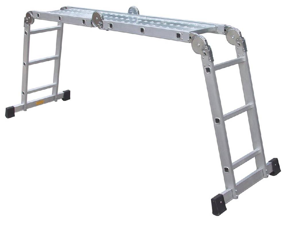 Szagato Mehrzweckleiter 4x3 Stufen 330cm mit Plattform ALU SZAGATO Arbeitsleiter ALU Multifunktions-Leiter Gelenkleiter mit Plattsform 3in1 Mehrzweckleiter Sonderangebot