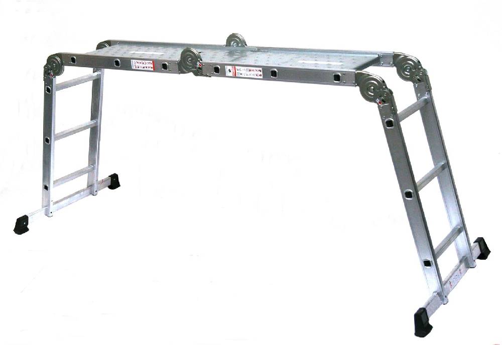 Szagato Mehrzweckleiter 4x3 Stufen 330cm mit Plattform ALU SZAGATO Arbeitsleiter ALU Multifunktions-Leiter Gelenkleiter mit Plattsform 3in1 Mehrzweckleiter Sonderangebot