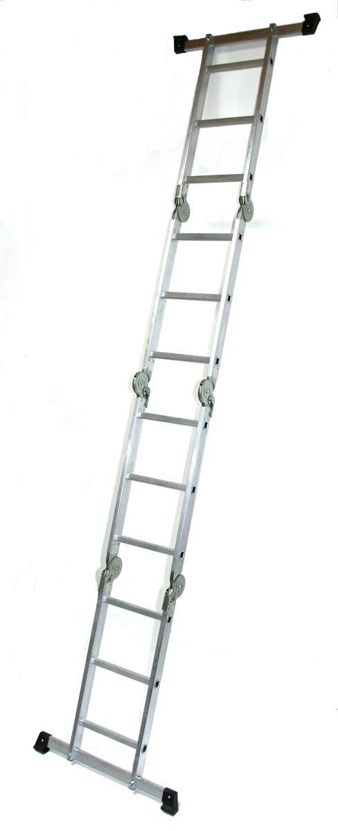 Szagato Mehrzweckleiter 4x3 Stufen 330cm mit Plattform ALU SZAGATO Arbeitsleiter ALU Multifunktions-Leiter Gelenkleiter mit Plattsform 3in1 Mehrzweckleiter Sonderangebot