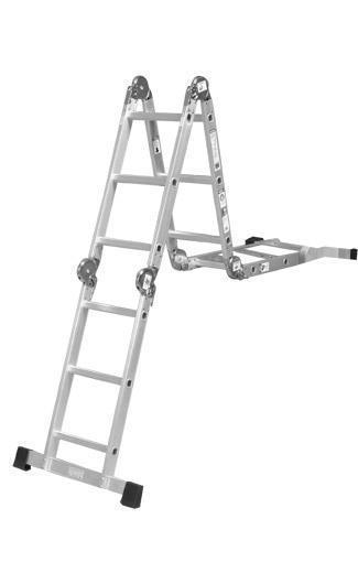 Szagato Mehrzweckleiter 4x3 Stufen 330cm mit Plattform ALU SZAGATO Arbeitsleiter ALU Multifunktions-Leiter Gelenkleiter mit Plattsform 3in1 Mehrzweckleiter Sonderangebot