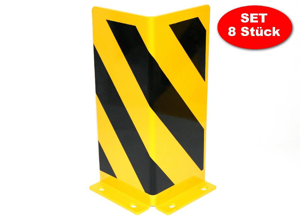 Szagato Rammschutz SET (8 Stück) 400x165x165x6 mm gerade SZAGATO Regal Anfahrschutz Regale Rammschutzbügel Anfahrschutzecke Rammschutzecke Anfahrschutze
