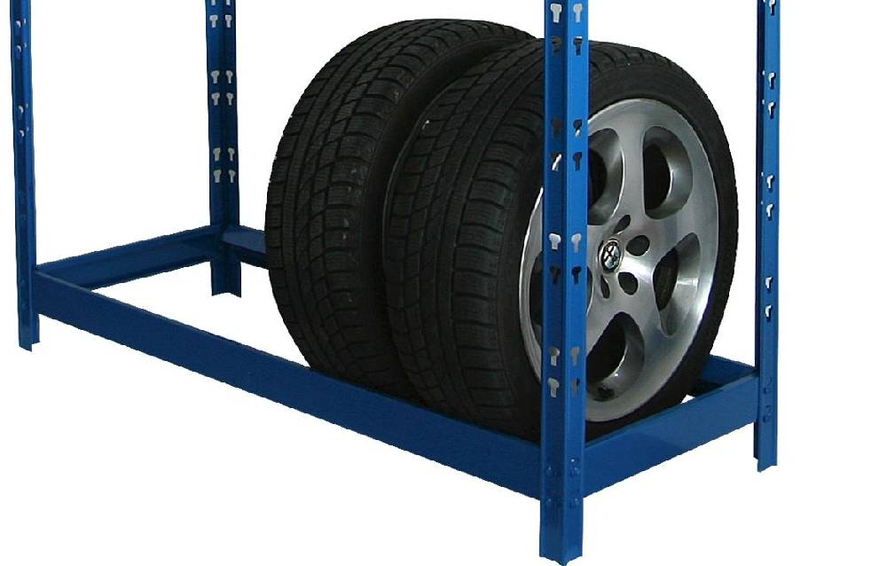 Szagato Reifenregal Felgenregal SZAGATO 180x130x50cm blau 1 Boden 8 Reifen bis 22 Zoll 120kg/Boden Räderregal Räderregale Regal Felgen in Garage Garagenregal Zeitlich begrenztes Angebot
