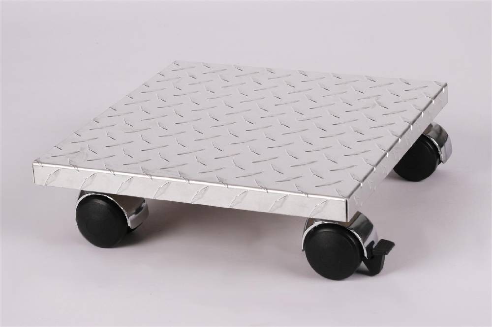Szagato Rollbrett Pflanzenroller 30x30cm ALU 120kg Chromrollen + Bremse SZAGATO Made in Germany Blumenuntersetzer Möbelroller Blumenroller Transportroller Große Rabatte