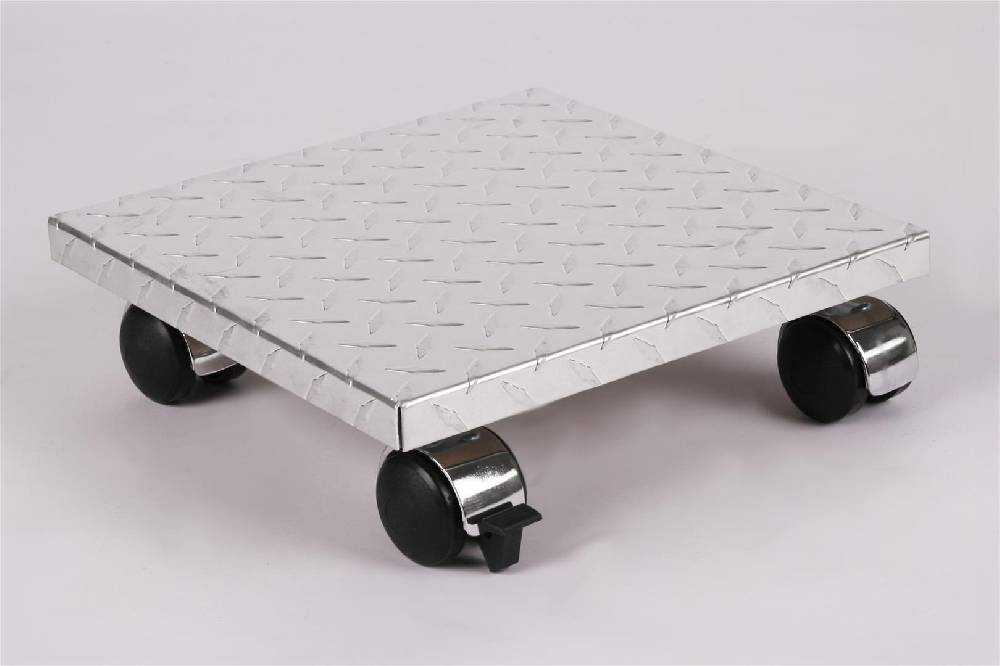 Szagato Rollbrett Pflanzenroller 30x30cm ALU 120kg Chromrollen + Bremse SZAGATO Made in Germany Blumenuntersetzer Möbelroller Blumenroller Transportroller Große Rabatte