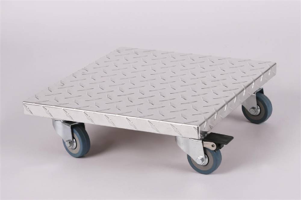 Szagato Rollbrett Pflanzenroller 30x30cm ALU 150kg PU-Rolle + Bremse SZAGATO Made in Germany Blumenuntersetzer Möbelroller Blumenroller Transportroller Bestseller
