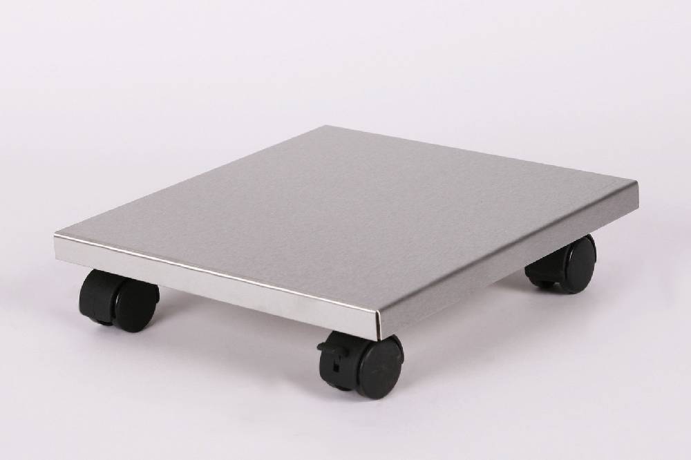 Szagato Rollbrett Pflanzenroller 30x30cm Edelstahl 100kg Bürorollen + Bremse SZAGATO Made in Germany Blumenuntersetzer Möbelroller Outdoor Blumenroller Kauf eins, bekomm eins gratis