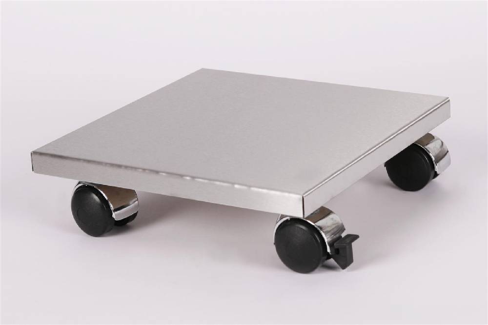 Szagato Rollbrett Pflanzenroller 30x30cm Edelstahl 120kg Chromrollen + Bremse SZAGATO Made in Germany Blumenuntersetzer Möbelroller Outdoor Blumenroller Tägliche Deals