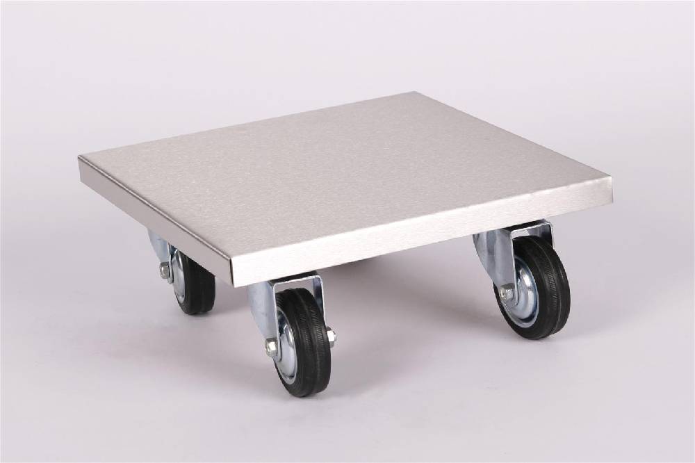 Szagato Rollbrett Pflanzenroller 30x30cm Edelstahl 150 kg PU-Rolle SZAGATO Made in Germany Blumenuntersetzer Möbelroller Outdoor Blumenroller Transportroller Sonderangebote