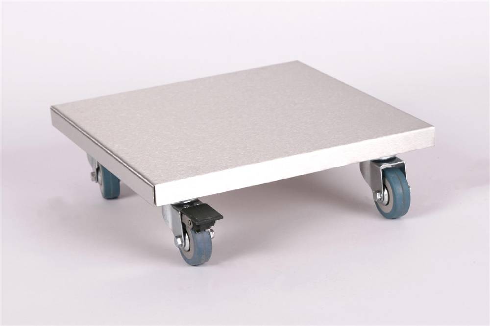 Szagato Rollbrett Pflanzenroller 30x30cm Edelstahl 150kg PU-Rolle + Bremse SZAGATO Made in Germany Blumenuntersetzer Möbelroller Outdoor Blumenroller Riesige Ersparnisse