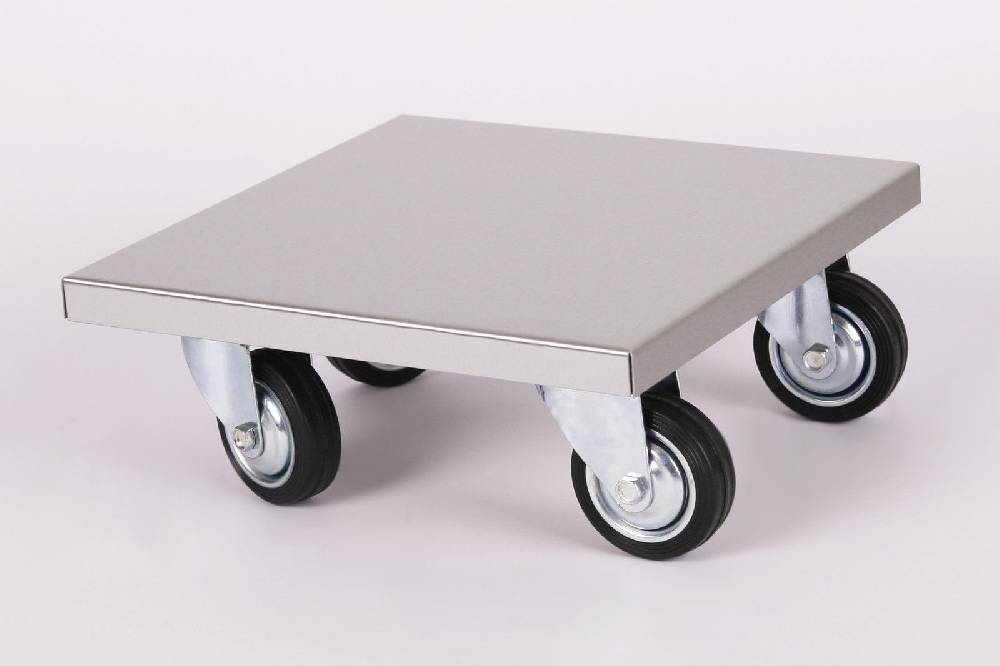 Szagato Rollbrett Pflanzenroller 30x30cm Edelstahl 200kg große Rollen SZAGATO Made in Germany Blumenuntersetzer Möbelroller Blumenroller Transportroller VIP-Rabatte