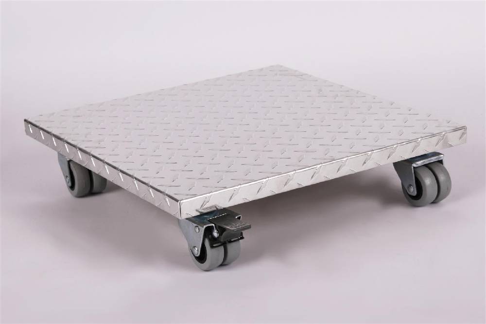 Szagato Rollbrett Pflanzenroller 40x40cm ALU 300kg Doppelrollen + Bremse SZAGATO Made in Germany Blumenuntersetzer Möbelroller Blumenroller Transportroller Neueste Stile