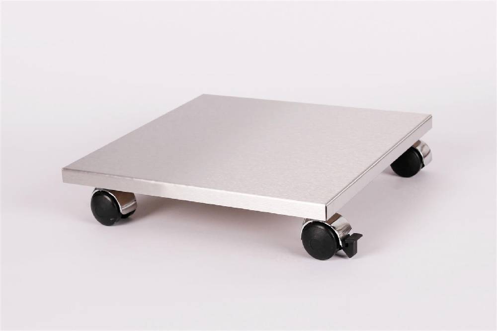 Szagato Rollbrett Pflanzenroller 40x40cm Edelstahl 120kg Chromrollen + Bremse SZAGATO Made in Germany Blumenuntersetzer Möbelroller Outdoor Blumenroller Letzter Tag