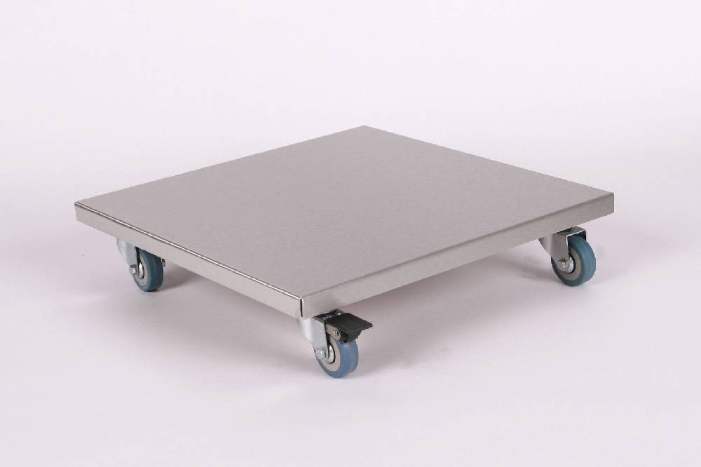 Szagato Rollbrett Pflanzenroller 40x40cm Edelstahl 150 kg PU-Rolle SZAGATO Made in Germany Blumenuntersetzer Möbelroller Outdoor Blumenroller Transportroller Zeitbegrenzte Promotion