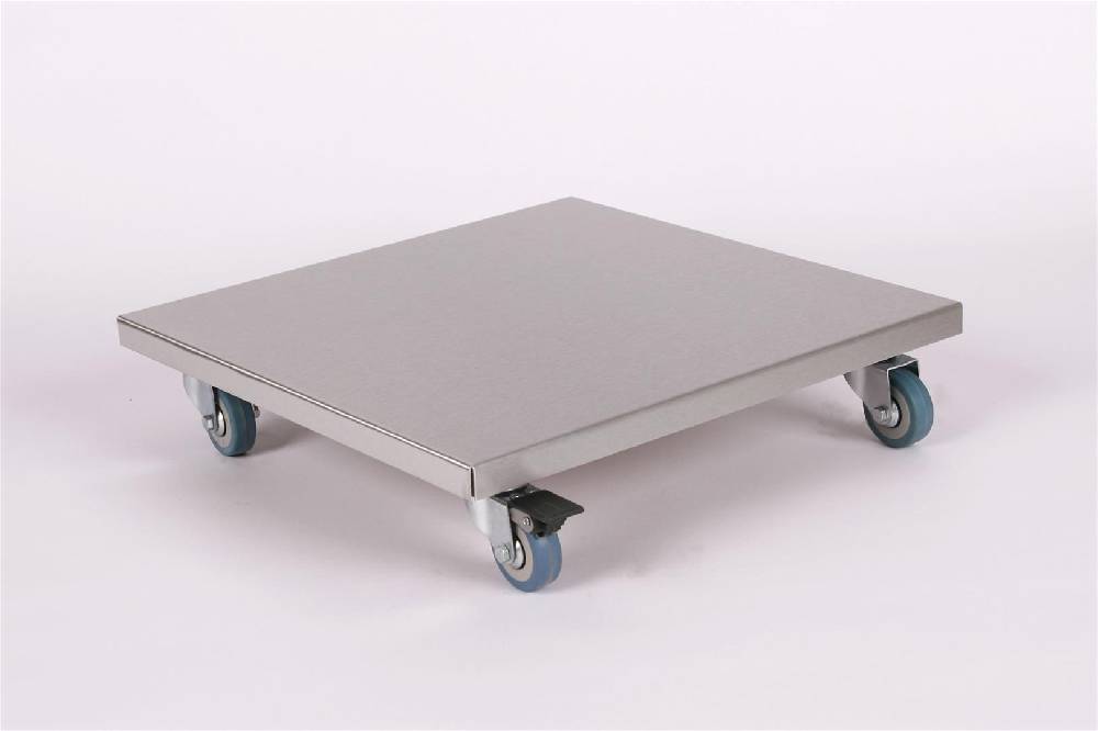 Szagato Rollbrett Pflanzenroller 40x40cm Edelstahl 150kg PU-Rolle + Bremse SZAGATO Made in Germany Blumenuntersetzer Möbelroller Blumenroller Transportroller Bis zu 50% Rabatt