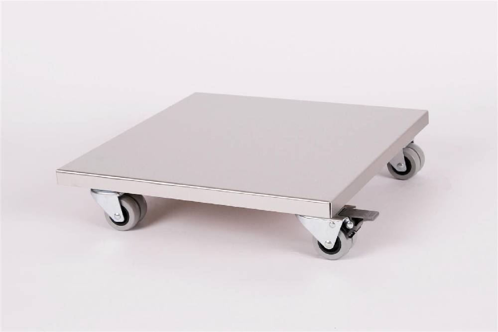 Szagato Rollbrett Pflanzenroller 40x40cm Edelstahl 300kg Doppelrollen + Bremse SZAGATO Made in Germany Blumenuntersetzer Möbelroller Outdoor Blumenroller Bis zu 65% Rabatt