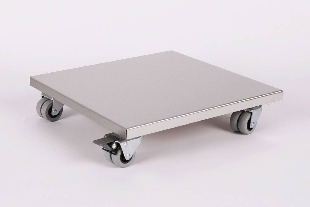 Szagato Rollbrett Pflanzenroller 40x40cm Edelstahl 300kg Doppelrollen + Bremse SZAGATO Made in Germany Blumenuntersetzer Möbelroller Outdoor Blumenroller Bis zu 65% Rabatt