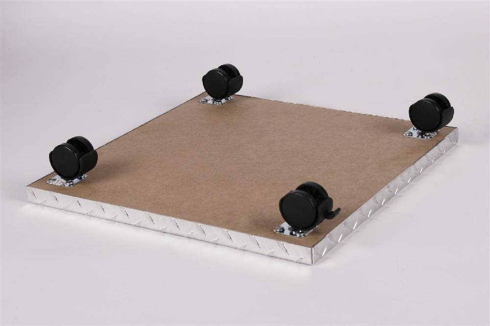 Szagato Rollbrett Pflanzenroller 50x50cm ALU 100kg Bürorollen + Bremse SZAGATO Made in Germany Blumenuntersetzer Möbelroller Blumenroller Transportroller Nur für heute