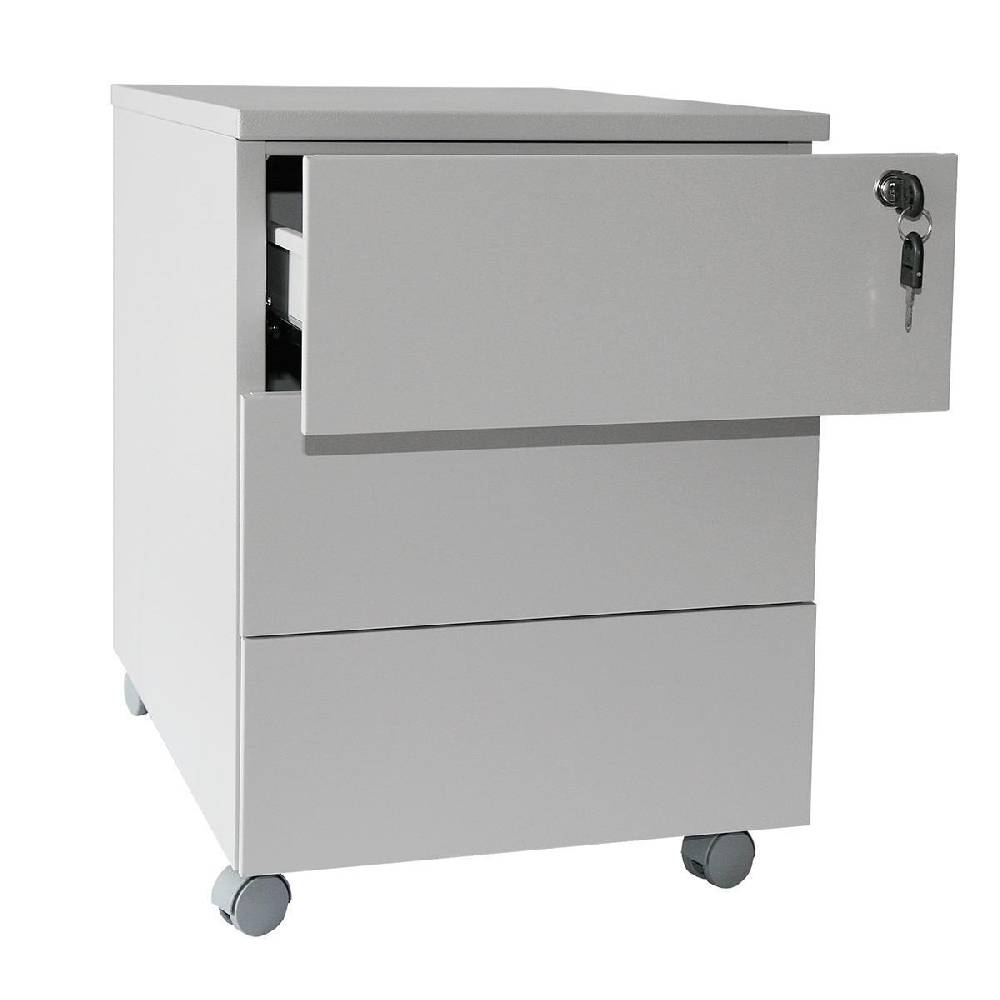 Szagato Rollcontainer Stahl Eco 3 Schubladen 53x40x59cm lichtgrau SZAGATO Bürocontainer Schreibtisch UnterschrankRollcontainers Rollcontainer Büro Super Rabatt