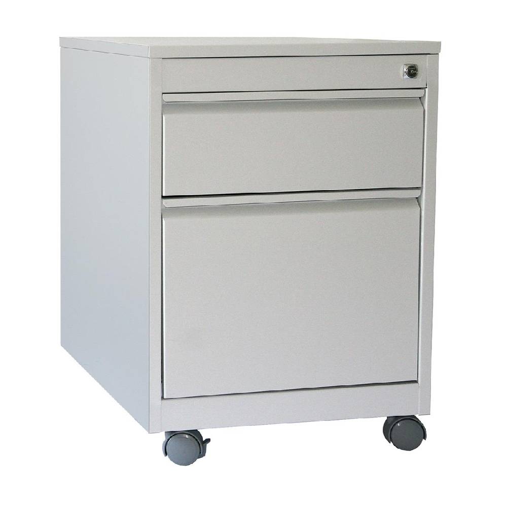 Szagato Rollcontainer Stahl Profi 2 Schubladen HxBxT 60x46x60cm lichtgrau SZAGATO Bürocontainer Schreibtisch Unterschrank Rollcontainers Rollcontainer Büro Riesige Rabatte