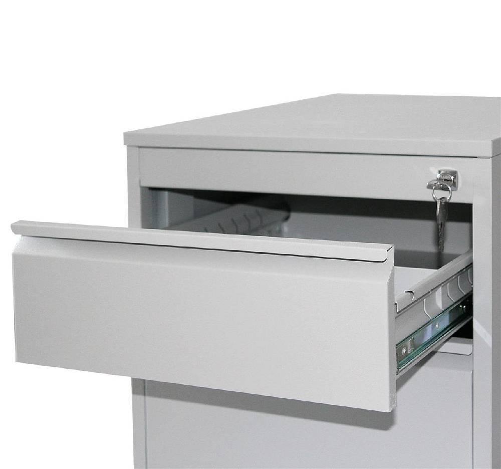 Szagato Rollcontainer Stahl Profi 2 Schubladen HxBxT 60x46x60cm lichtgrau SZAGATO Bürocontainer Schreibtisch Unterschrank Rollcontainers Rollcontainer Büro Riesige Rabatte
