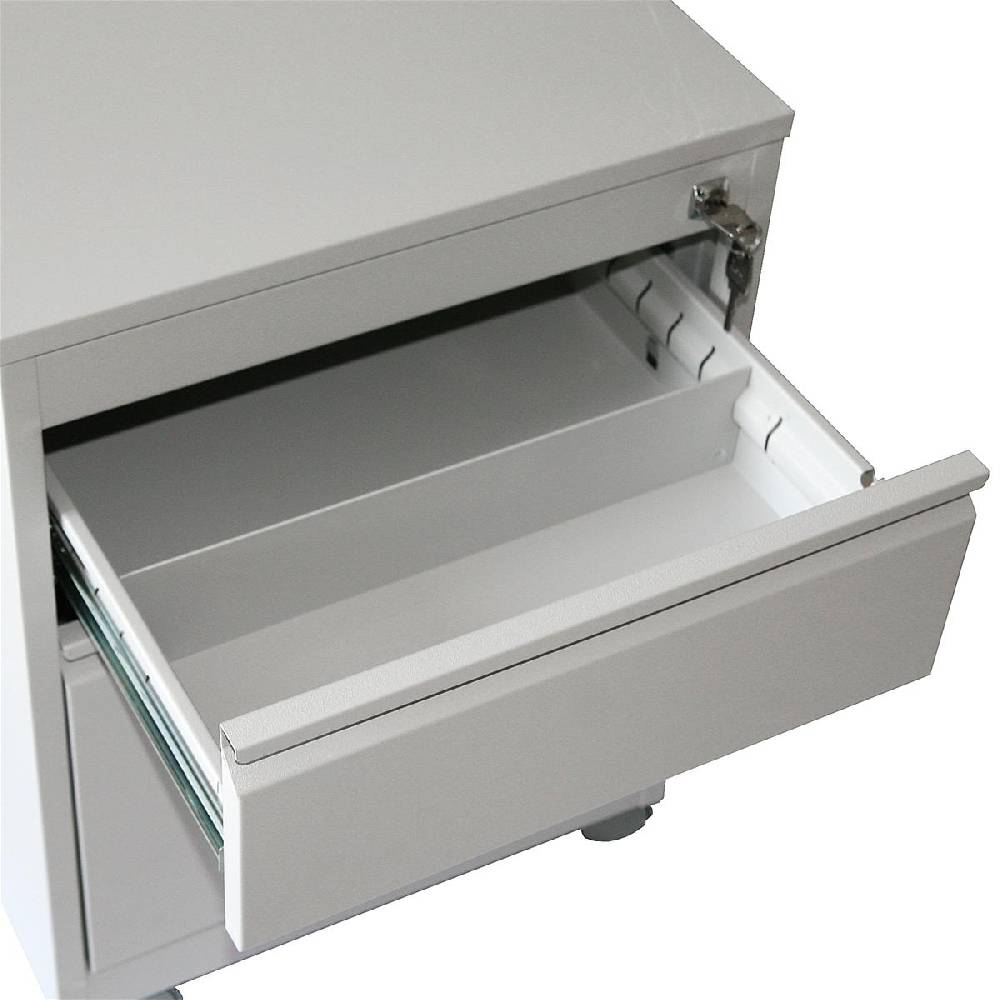 Szagato Rollcontainer Stahl Profi 2 Schubladen HxBxT 60x46x60cm lichtgrau SZAGATO Bürocontainer Schreibtisch Unterschrank Rollcontainers Rollcontainer Büro Riesige Rabatte