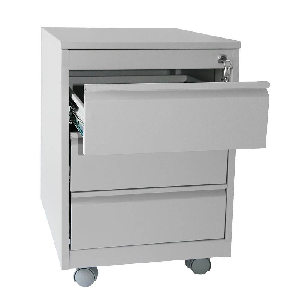 Szagato Rollcontainer Stahl Profi 3 Schubladen HxBxT 60x46x60cm lichtgrau SZAGATO Bürocontainer Schreibtisch UnterschrankRollcontainers Rollcontainer Büro 50% Rabatt mit kostenlosem Versand
