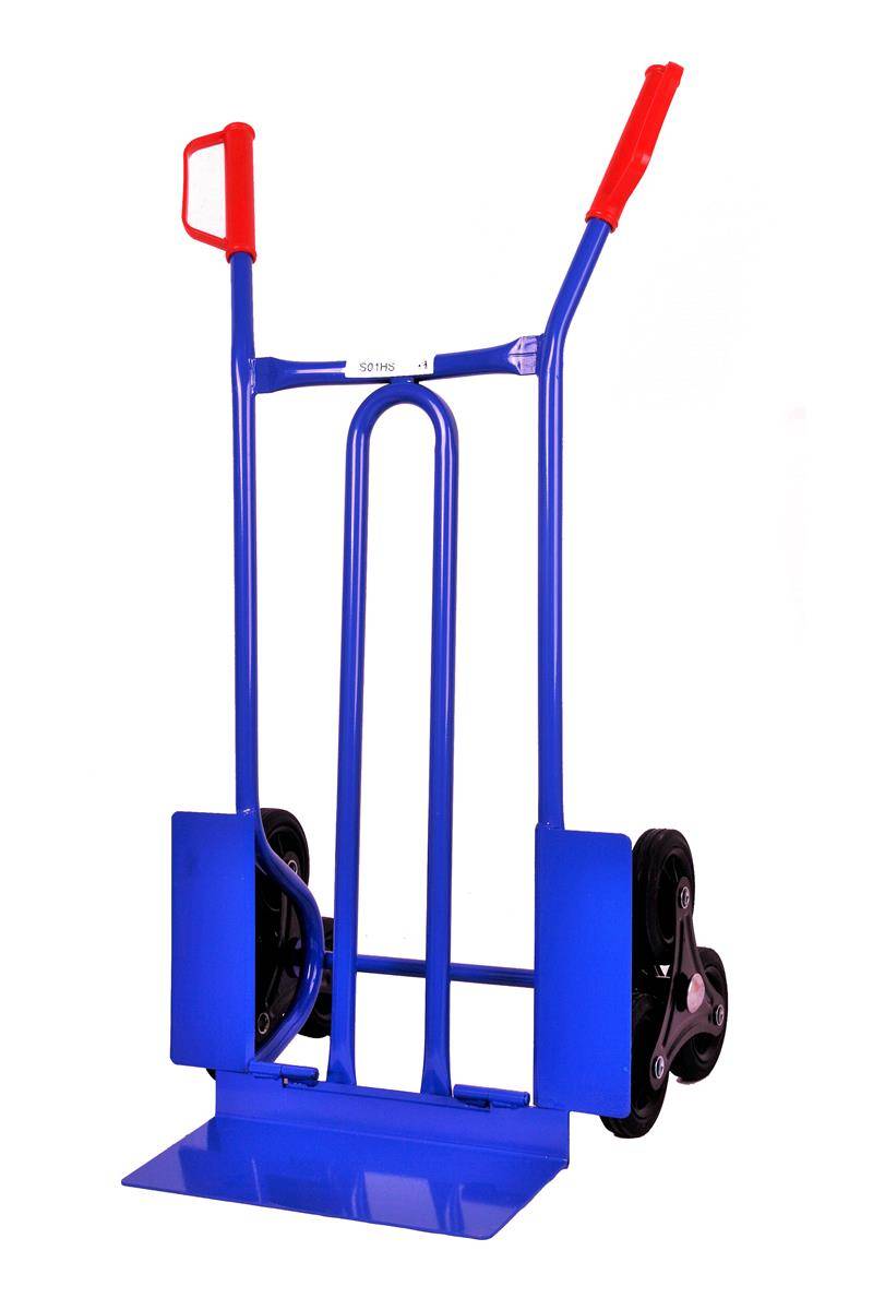 Szagato Sackkarre für Treppen 250 kg 108x53x55cm blau SZAGATO Treppen Sackkare Treppensteiger Transportkarre klappbar Sackkarre Stahl Sackkarre klappbar Auslauf