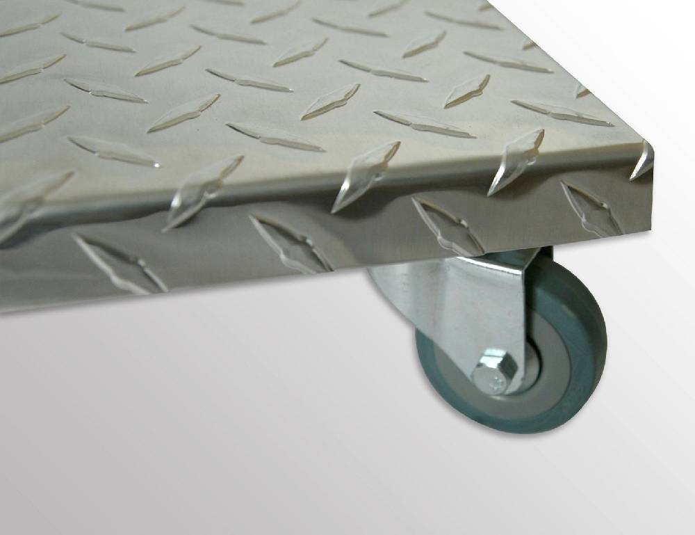 Szagato Rollbrett Pflanzenroller 50x50cm Alu 150 kg PU-Rolle SZAGATO Made in Germany Blumenuntersetzer Möbelroller Outdoor Blumenroller Transportroller im Angebot