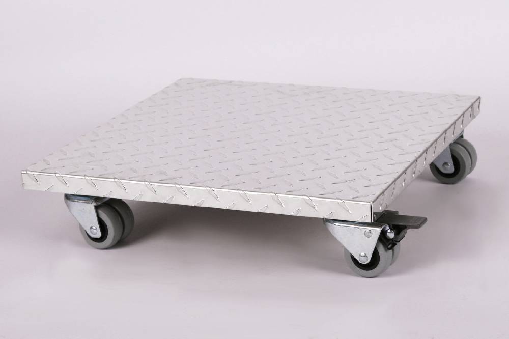 Szagato Rollbrett Pflanzenroller 50x50cm ALU 300kg Doppelrollen + Bremse SZAGATO Made in Germany Blumenuntersetzer Möbelroller Blumenroller Transportroller Fabrikverkauf