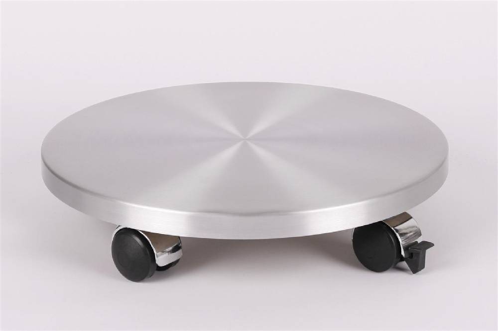 Szagato Rollbrett Pflanzenroller Ø30cm ALU 120kg Chromrollen + Bremse SZAGATO Made in Germany Blumenuntersetzer Möbelroller Blumenroller Transportroller Rabatt